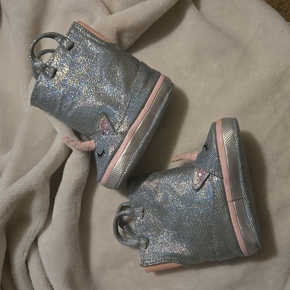 Toddler girls unicorn soft sole booties